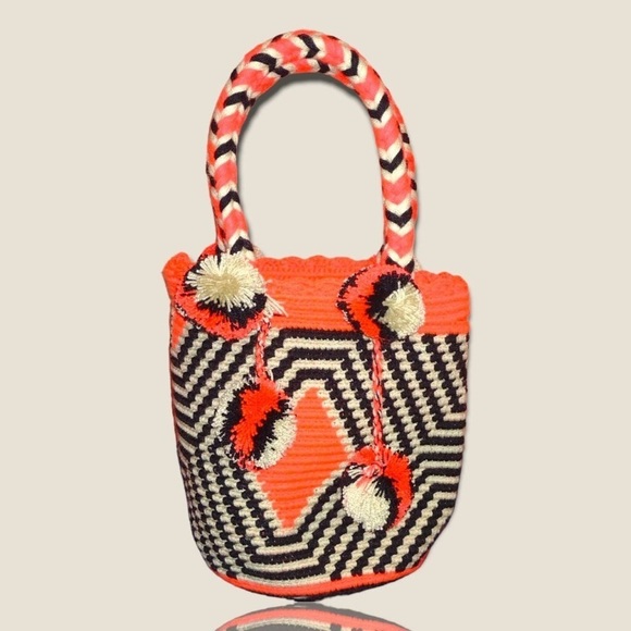 Mochila Bags Handbags - Limited Edition High Quality Wayuu Pom Pom HAND-WOVEN Drawstring Colombian Bag